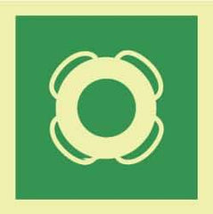 NMC - 6" Long x 6" Wide, Pressure-Sensitive Vinyl Safety Sign - Square, 0.004" Thick, Use for Marine Application - Apex Tool & Supply