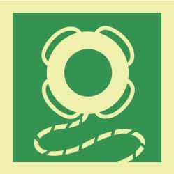 NMC - 6" Long x 6" Wide, Pressure-Sensitive Vinyl Safety Sign - Square, 0.004" Thick, Use for Marine Application - Apex Tool & Supply