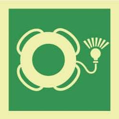 NMC - 6" Long x 6" Wide, Pressure-Sensitive Vinyl Safety Sign - Square, 0.004" Thick, Use for Marine Application - Apex Tool & Supply