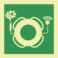 NMC - 6" Long x 6" Wide, Pressure-Sensitive Vinyl Safety Sign - Square, 0.004" Thick, Use for Marine Application - Apex Tool & Supply