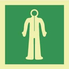 NMC - 6" Long x 6" Wide, Pressure-Sensitive Vinyl Safety Sign - Square, 0.004" Thick, Use for Marine Application - Apex Tool & Supply