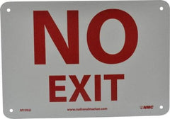 NMC - No Exit, Aluminum Exit Sign - 10" Wide x 7" High - Apex Tool & Supply