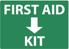 NMC - "First Aid Kit", 10" Long x 14" Wide, Aluminum Safety Sign - Rectangle, 0.04" Thick, Use for First Aid - Apex Tool & Supply