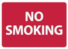 NMC - "No Smoking", 10" Long x 14" Wide, Pressure-Sensitive Vinyl Safety Sign - Rectangle, 0.004" Thick, Use for Smoking Regulations - Apex Tool & Supply