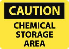 NMC - "Caution - Chemical Storage Area", 7" Long x 10" Wide, Aluminum Safety Sign - Rectangle, 0.04" Thick, Use for Hazardous Materials - Apex Tool & Supply