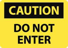 NMC - "Caution - Do Not Enter", 10" Long x 14" Wide, Aluminum Safety Sign - Rectangle, 0.04" Thick, Use for Security & Admittance - Apex Tool & Supply
