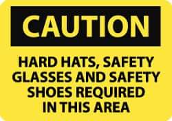 NMC - "Caution - High Noise Level - Use Ear Protection", 10" Long x 14" Wide, Pressure-Sensitive Vinyl Safety Sign - Rectangle, 0.004" Thick, Use for Accident Prevention - Apex Tool & Supply