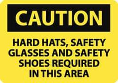 NMC - "Caution - High Noise Level - Use Ear Protection", 10" Long x 14" Wide, Pressure-Sensitive Vinyl Safety Sign - Rectangle, 0.004" Thick, Use for Accident Prevention - Apex Tool & Supply