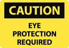 NMC - "Caution - Eye Protection Required", 10" Long x 14" Wide, Rigid Plastic Safety Sign - Rectangle, 0.05" Thick, Use for Accident Prevention - Apex Tool & Supply