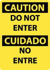 NMC - "Caution - Do Not Enter", 14" Long x 10" Wide, Pressure-Sensitive Vinyl Safety Sign - Rectangle, 0.004" Thick, Use for Security & Admittance - Apex Tool & Supply