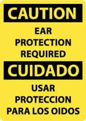 NMC - "Caution - Ear Protection Required", 14" Long x 10" Wide, Aluminum Safety Sign - Rectangle, 0.04" Thick, Use for Accident Prevention - Apex Tool & Supply