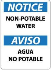 NMC - "Notice - Non-Potable Water", 14" Long x 10" Wide, Aluminum Safety Sign - Rectangle, 0.04" Thick, Use for Security & Admittance - Apex Tool & Supply