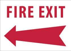 NMC - Fire Exit, Aluminum Fire Sign - 10" Wide x 7" High - Apex Tool & Supply