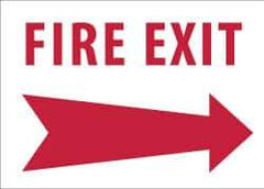 NMC - Fire Exit, Aluminum Fire Sign - 10" Wide x 7" High - Apex Tool & Supply
