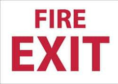 NMC - Fire Exit, Pressure Sensitive Vinyl Fire Sign - 14" Wide x 10" High - Apex Tool & Supply