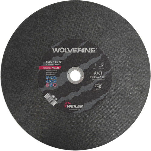 14″ × 3/32″ Type 1 Cut-Off Wheel, A46T, 1″ Arbor Hole - Apex Tool & Supply