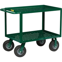 Little Giant - 1,000 Lb Capacity, 24" Wide x 36" Long x 35" High Service Cart - 2 Shelf, Steel, Pneumatic Casters - Apex Tool & Supply