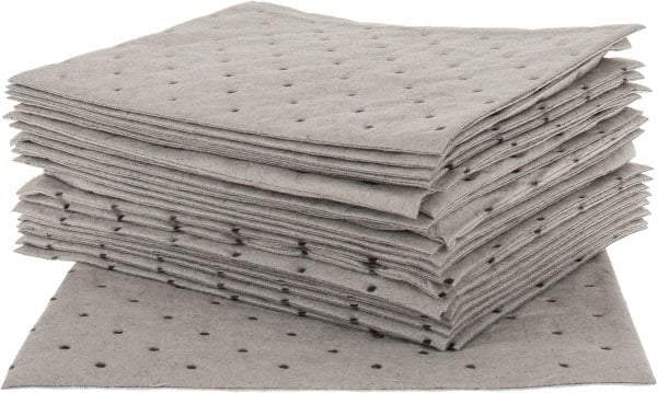Brady SPC Sorbents - 5.5 Gal Capacity per Package, Universal Pad - 10" Long x 7-1/2" Wide, Gray, Polypropylene - Apex Tool & Supply