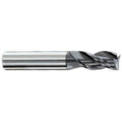 7/16" Dia. - 1" LOC - 2-3/4" OAL - .015-.020 Radius 3 FL Carbide S/E HP End Mill-AlTiN - Apex Tool & Supply