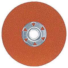 Norton - 4-1/2" Diam 5/8-11 Threaded Hole 24 Grit Fiber Disc - Very Coarse Grade, Ceramic Alumina - Apex Tool & Supply