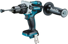 Makita - 18 Volt 1/2" Keyless Chuck Cordless Hammer Drill - 0 to 34,000 BPM, 0 to 400 & 0 to 1,500 RPM, Reversible, Ergonomic Handle - Apex Tool & Supply