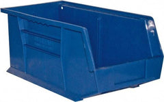 Durham - 14-5/8" Deep, Blue Plastic Hang and Stack Bins - 7" High x 8-1/4" Wide x 14-5/8" Long - Apex Tool & Supply