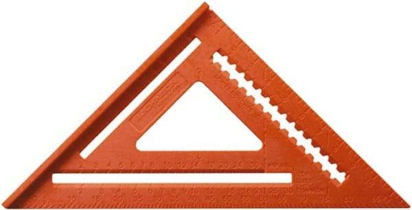 Johnson Level & Tool - 12" Blade Length x 12" Base Length, Plastic Rafter Square - 1/4" Graduation - Apex Tool & Supply