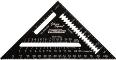 Johnson Level & Tool - 7" Blade Length x 7" Base Length, Anodized Finish, Aluminum Rafter Square - 1/8" Graduation - Apex Tool & Supply