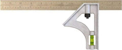 Johnson Level & Tool - 1 Piece, 12" Combination Square Set - 1/8, 1/16 & 1/32" (Inch/Metric) Graduation, Stainless Steel Blade, Plastic Head - Apex Tool & Supply