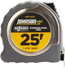 Johnson Level & Tool - 25' x 1-3/16" Tape Measure - 1/16" Graduation, Inch Graduation Style - Apex Tool & Supply