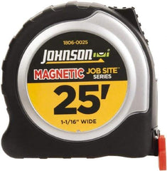 Johnson Level & Tool - 25' x 1-1/16" Tape Measure - 1/16" Graduation, Inch Graduation Style - Apex Tool & Supply
