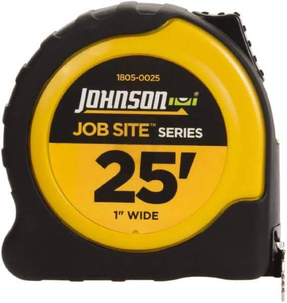 Johnson Level & Tool - 25' x 1" Tape Measure - 1/16" Graduation, Inch Graduation Style - Apex Tool & Supply