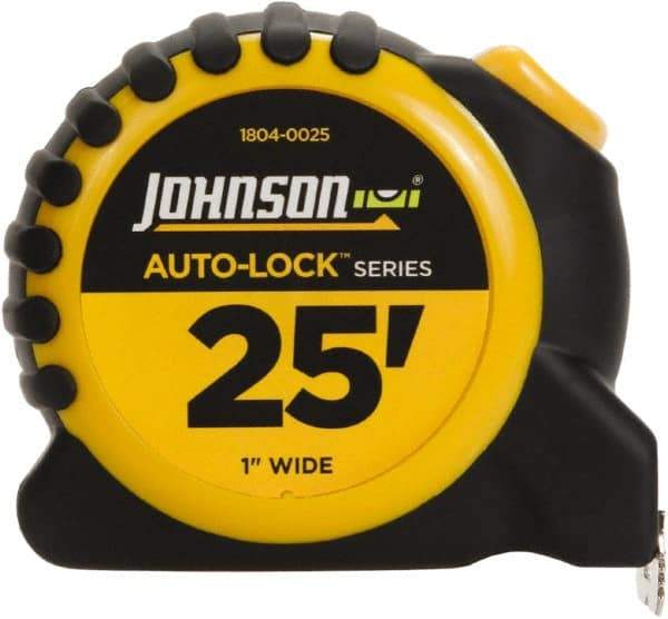 Johnson Level & Tool - 25' x 1" Tape Measure - 1/16" Graduation, Inch Graduation Style - Apex Tool & Supply