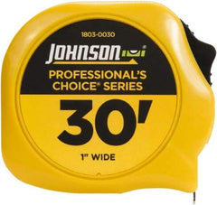 Johnson Level & Tool - 30' x 1" Tape Measure - 1/16" Graduation, Inch Graduation Style - Apex Tool & Supply