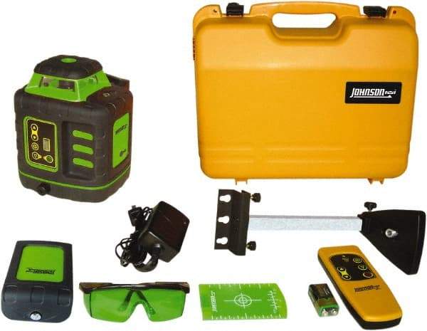 Johnson Level & Tool - 1,200' (Exterior) Measuring Range, 1/8" at 100' Accuracy, Self-Leveling Rotary Laser - ±3° Self Leveling Range, 150, 200, 250 & 300 RPM, 2 Beams, NiMH Battery Included - Apex Tool & Supply