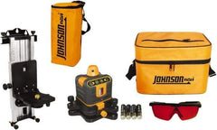Johnson Level & Tool - 800' (Exterior) Measuring Range, 1/4" at 100' Accuracy, Manual-Leveling Rotary Laser - 150 to 300 RPM, 2 Beams, AA Battery Included - Apex Tool & Supply