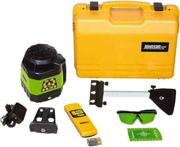 Johnson Level & Tool - 1,200' (Exterior) Measuring Range, 1/8" at 100' Accuracy, Self-Leveling Rotary Laser - 200, 500 RPM, 2 Beams, NiMH Battery Included - Apex Tool & Supply