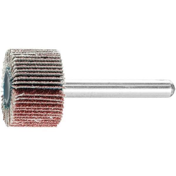 PFERD - 1" Diam x 5/8" Face Width, Aluminum Oxide Coated Mounted Flap Wheel - 1/4" Shank Mount, 80 Grit, 25,000 Max RPM - Apex Tool & Supply