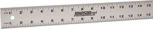 Johnson Level & Tool - 96" Long, 1/8, 1/16" Graduation, Aluminum Rule - English Graduation Style, Gray, Anodized Finish - Apex Tool & Supply