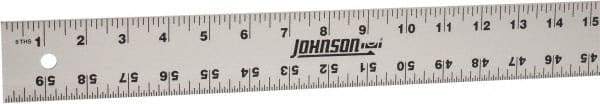 Johnson Level & Tool - 60" Long, 1/8, 1/16" Graduation, Aluminum Rule - English Graduation Style, Gray, Anodized Finish - Apex Tool & Supply
