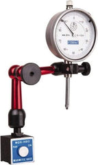 Fowler - 0.001" Graduation, 1" Max Meas, 0-100 Dial Reading, Dial Indicator & Base Kit - 1.19" Base Length x 1.19" Base Width x 1.2" Base Height, 2-1/4" Dial Diam - Apex Tool & Supply