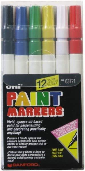 Sharpie - Black, Dark Blue, Gold, Green, Light Blue, Orange, Pink, Red, Silver, Violet, White, Yellow Paint Marker - Fine Tip - Apex Tool & Supply