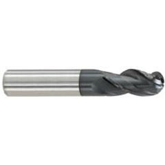 5/32" Dia. - 7/16" LOC - 2" OAL - Ball Nose 3 FL Carbide S/E HP End Mill-AlTiN - Apex Tool & Supply