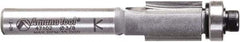Amana Tool - 3/8" Cut Diam, 1/2" Length of Cut, 2 Flute Flush Trim Edge Profile Router Bit - Carbide-Tipped, 1/4" Shank Diam, 2-1/8" OAL, Uncoated - Apex Tool & Supply