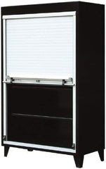 Strong Hold - 4 Shelf Roll Up Storage Cabinet - Steel/Aluminum, 48" Wide x 24" Deep x 78" High, Dark Gray - Apex Tool & Supply
