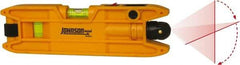 Johnson Level & Tool - 1 Beam 100' Max Range Torpedo - Red Beam, 3/8" at 50' Accuracy, 7" Long x 2" Wide x 51/64" High, Battery Included - Apex Tool & Supply