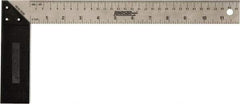 Johnson Level & Tool - 12" Blade Length x 1-1/2" Blade Width, 5-7/8" Base Length x 1-1/2" Base Width Stainless Steel Square - 0.008" Accuracy - Apex Tool & Supply