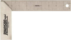Johnson Level & Tool - 8" Blade Length x 1-1/2" Blade Width, 5-1/2" Base Length x 1-1/2" Base Width Aluminum Square - 0.008" Accuracy - Apex Tool & Supply