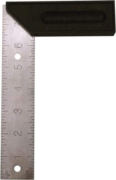 Johnson Level & Tool - 8" Blade Length x 1-1/2" Blade Width, 5-1/8" Base Length x 1-1/2" Base Width Stainless Steel Square - 0.008" Accuracy - Apex Tool & Supply