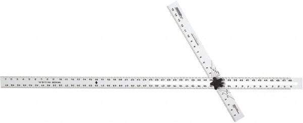 Johnson Level & Tool - 48" Blade Length x 2" Blade Width, 16" Base Length x 2" Base Width Aluminum Square - 0.008" Accuracy, Beveled Edge - Apex Tool & Supply